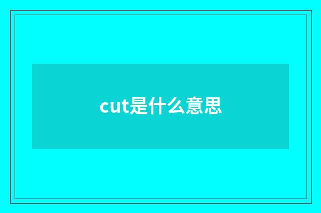cut是什么意思