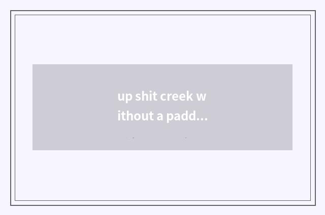 up shit creek without a paddle是什么意思