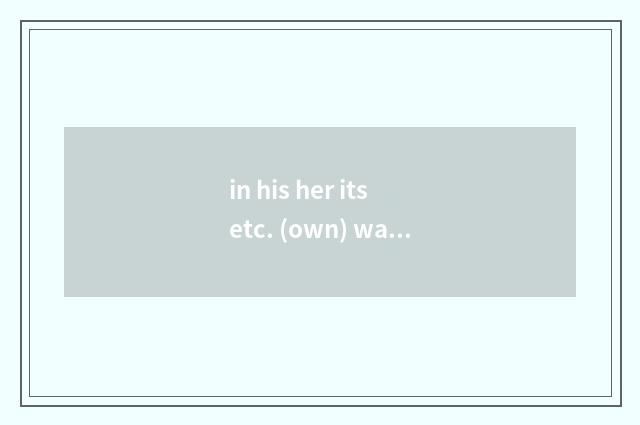 in his her its etc. (own) way是什么意思
