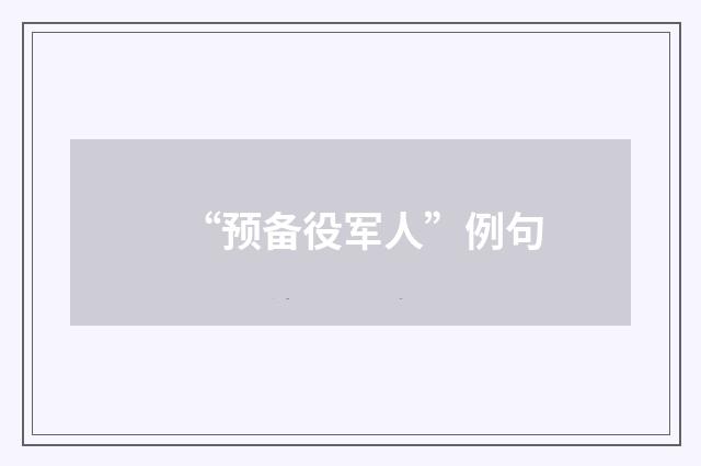 “预备役军人”例句