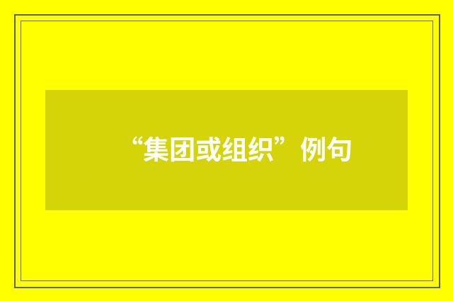 “集团或组织”例句