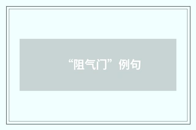 “阻气门”例句