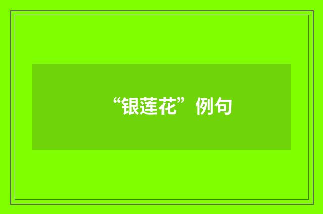 “银莲花”例句