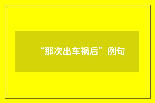 “那次出车祸后”例句