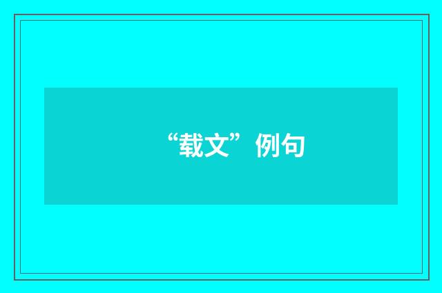 “载文”例句