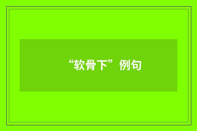 “软骨下”例句