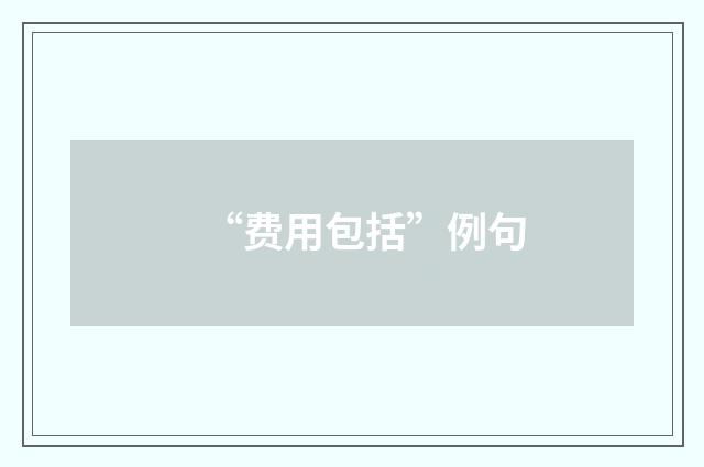 “费用包括”例句