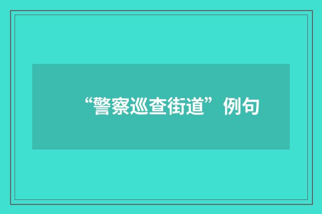 “警察巡查街道”例句