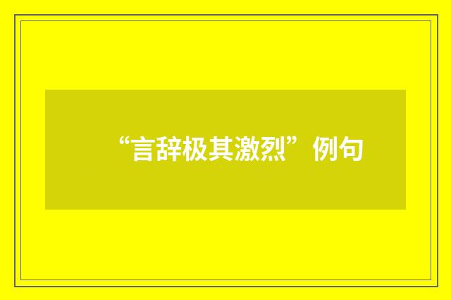 “言辞极其激烈”例句