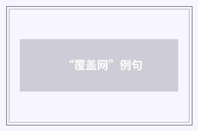 “覆盖网”例句