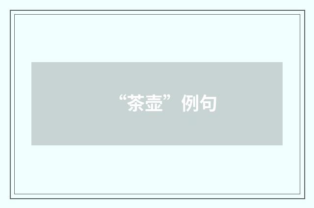 “茶壶”例句