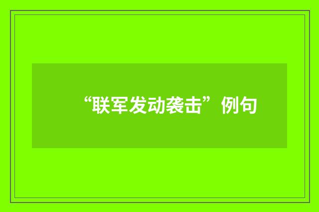 “联军发动袭击”例句