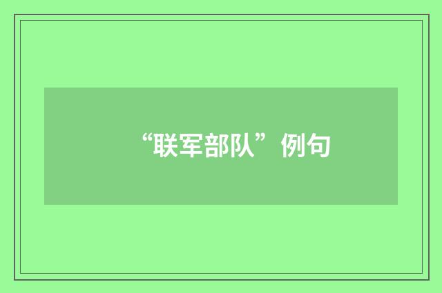“联军部队”例句