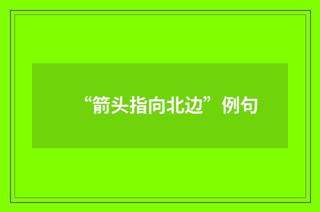 “箭头指向北边”例句