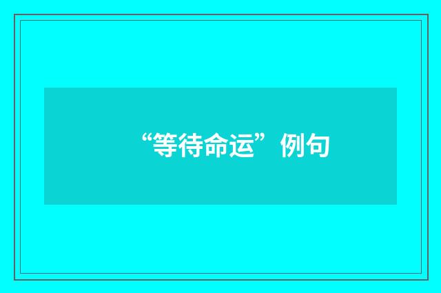 “等待命运”例句