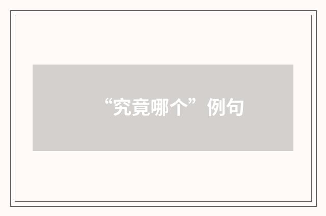 “究竟哪个”例句