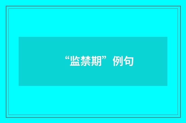 “监禁期”例句