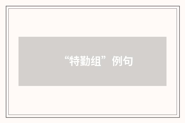 “特勤组”例句