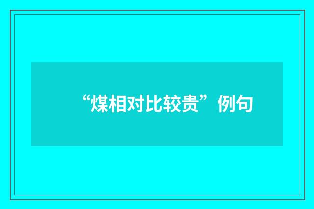 “煤相对比较贵”例句