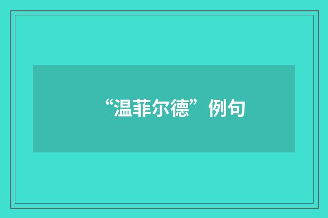“温菲尔德”例句
