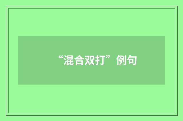 “混合双打”例句