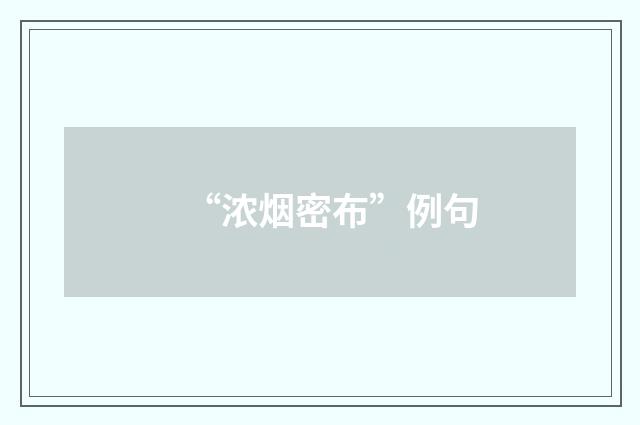 “浓烟密布”例句