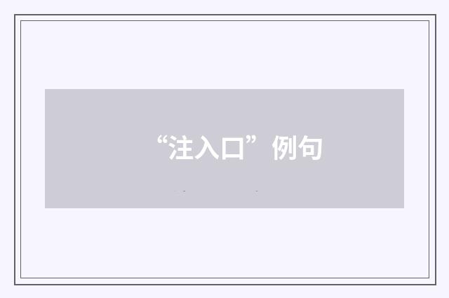 “注入口”例句