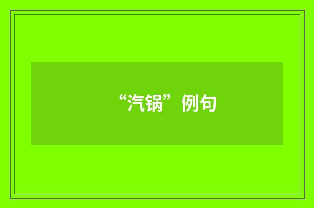 “汽锅”例句
