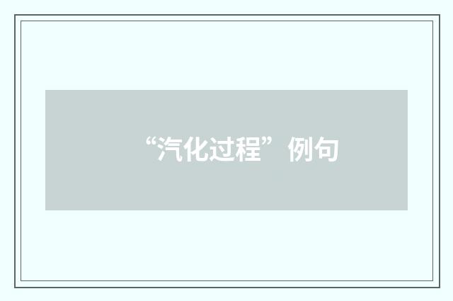 “汽化过程”例句