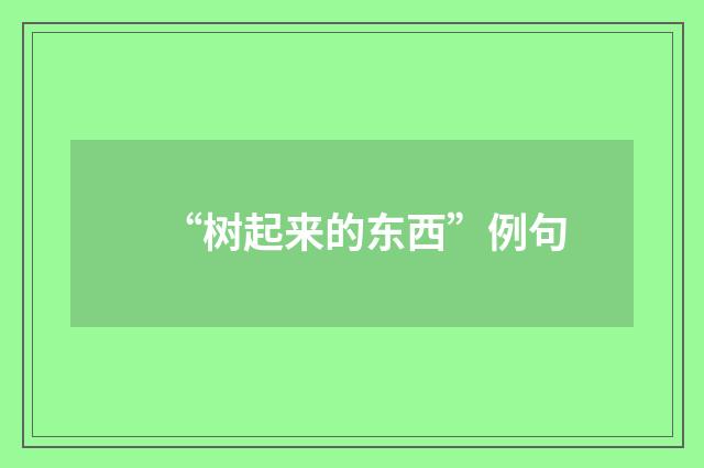 “树起来的东西”例句