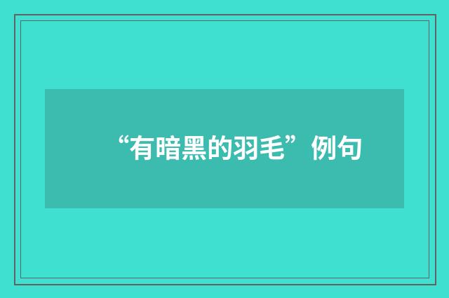 “有暗黑的羽毛”例句
