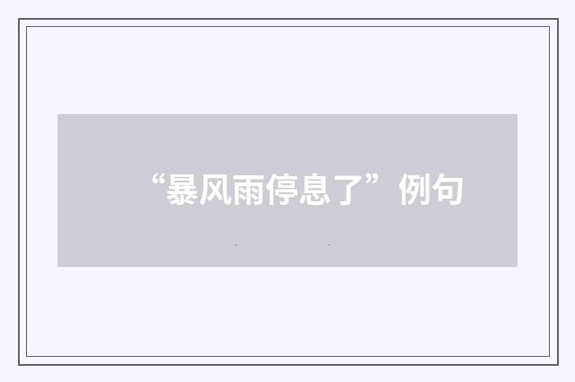 “暴风雨停息了”例句