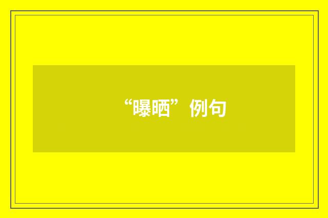 “曝晒”例句