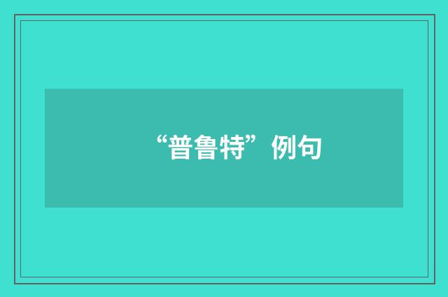 “普鲁特”例句