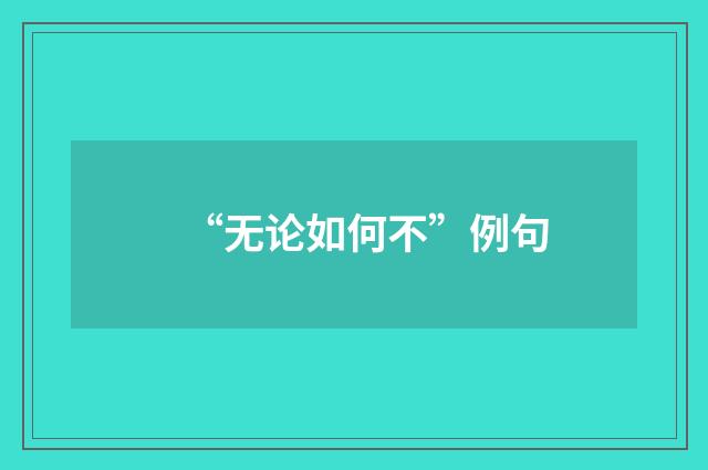 “无论如何不”例句