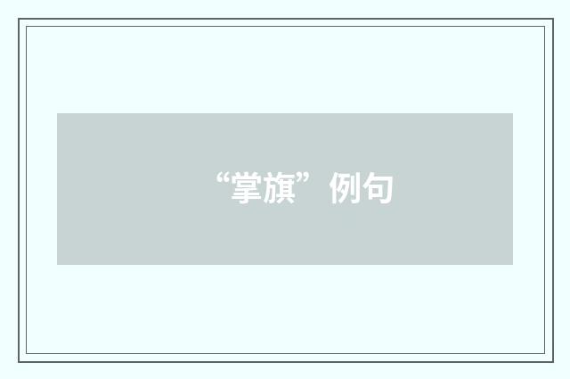 “掌旗”例句
