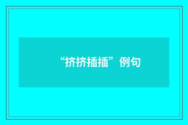 “挤挤插插”例句