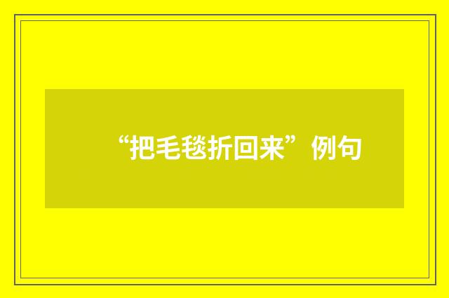 “把毛毯折回来”例句
