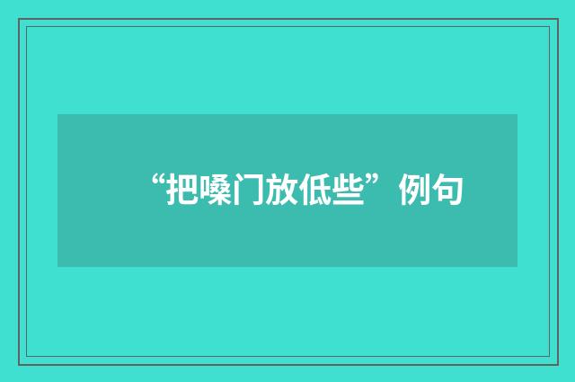 “把嗓门放低些”例句