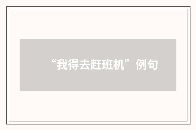 “我得去赶班机”例句
