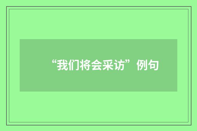 “我们将会采访”例句