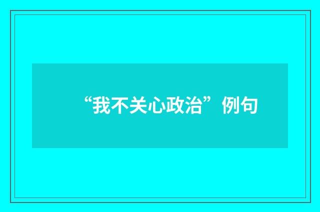“我不关心政治”例句