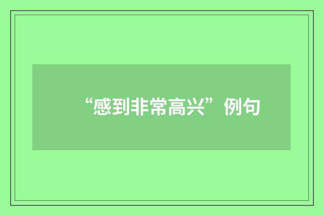 “感到非常高兴”例句