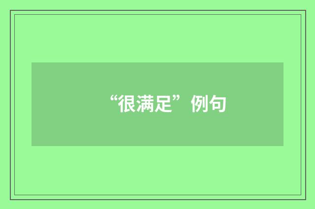 “很满足”例句