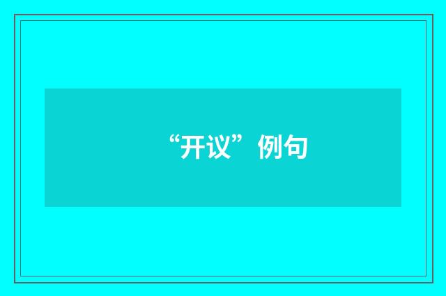 “开议”例句