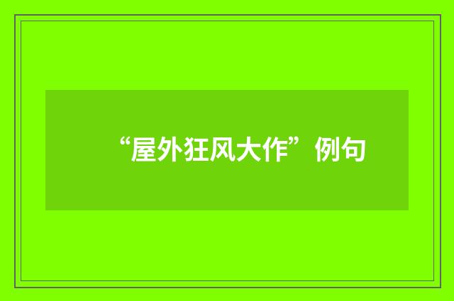 “屋外狂风大作”例句