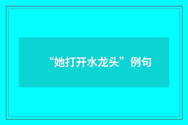 “她打开水龙头”例句