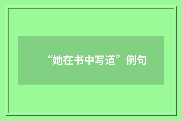 “她在书中写道”例句