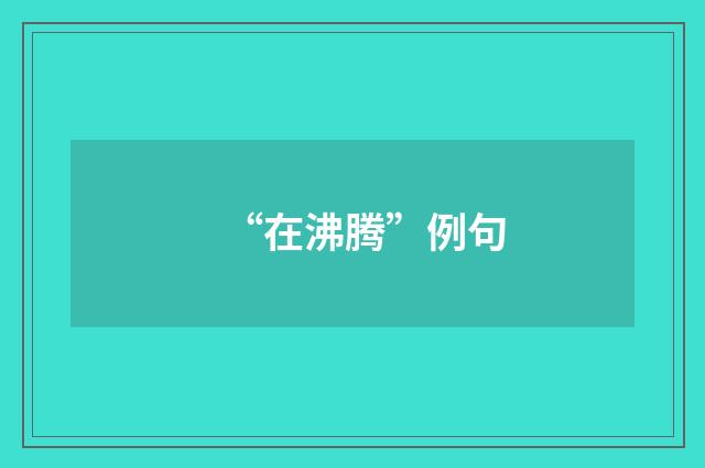 “在沸腾”例句