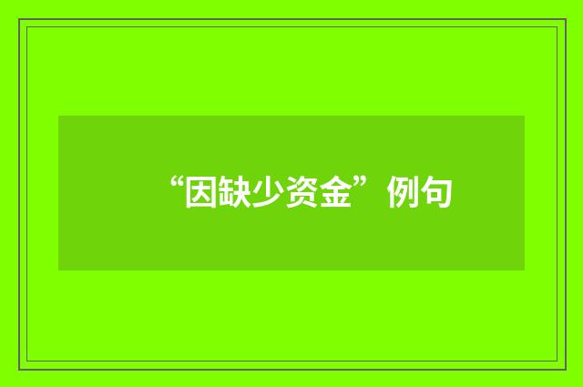 “因缺少资金”例句